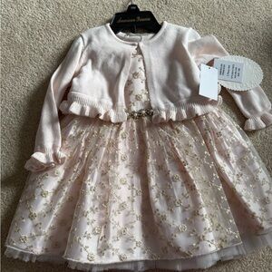 American Princess Gold and Blush Dress Set NWT 18months